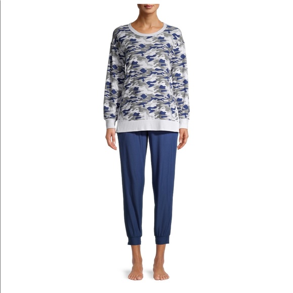 Muk Luks 2 Piece Navy Camo Loungewear Set - Picture 3 of 7